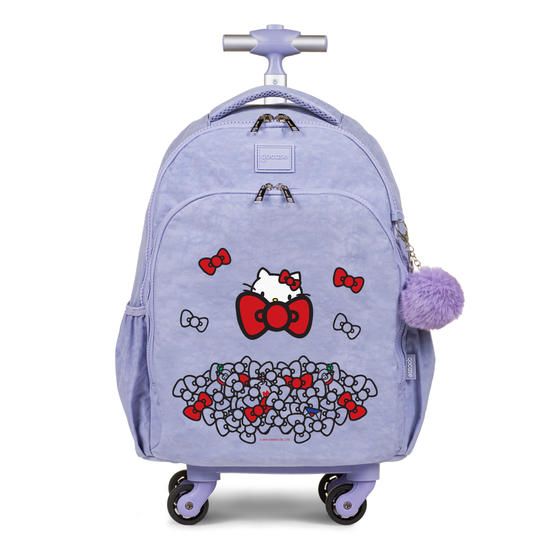 Mochila de Carrinho 4 Rodas Fun Azul - Hello Kitty - Lacinhos