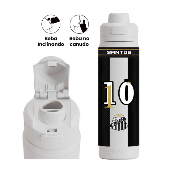 Garrafa Térmica Flip Pro + Ebook - Santos Uniforme 2 - 2026 Personalizado