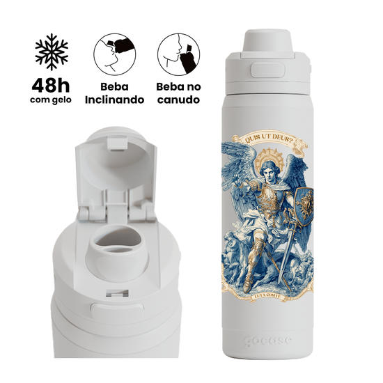 Garrafa Térmica Flip Pro - São Miguel Arcanjo - Luta com Fé