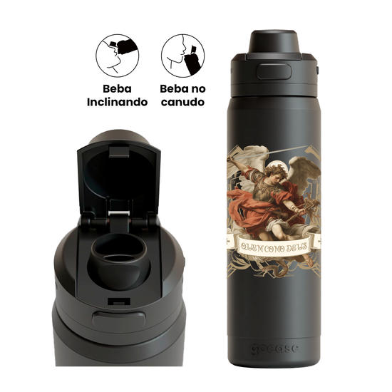 Garrafa Térmica Flip Pro - São Miguel Arcanjo - Quem Como Deus