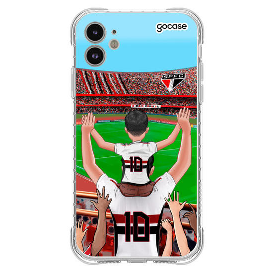 Capinha para celular São Paulo - Pai e Filho Torcedor Estádio