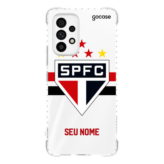 Capinha para celular São Paulo - Uniforme 1 2023 Escudo