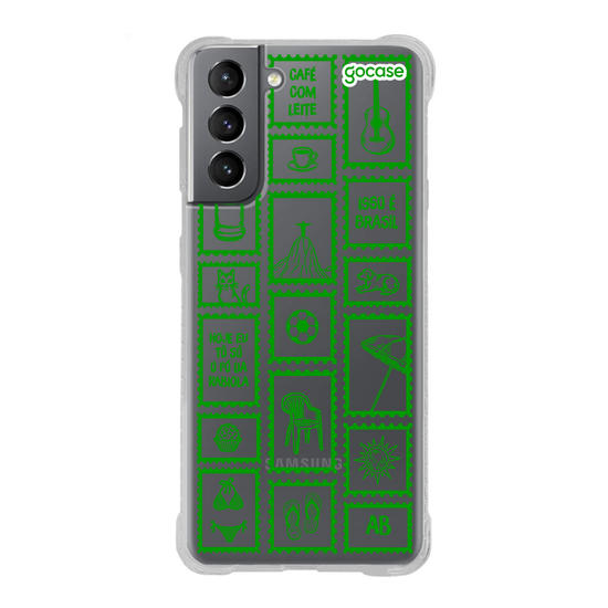 Capinha para celular  Selos Brasilidade Amarelo