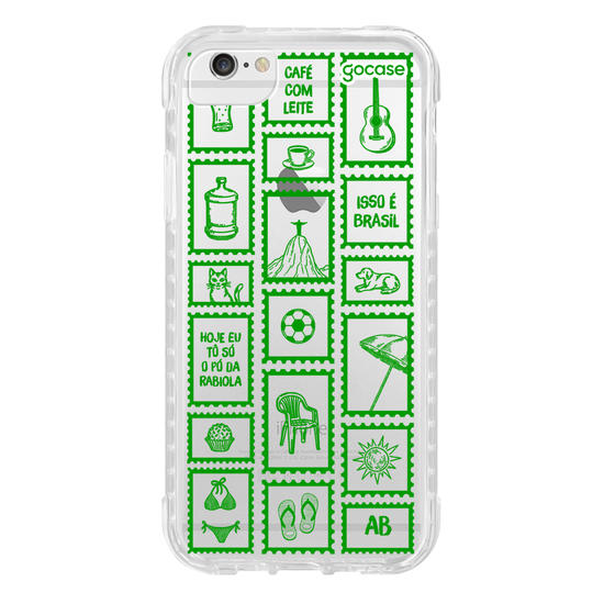 Capinha para celular  Selos Brasilidade Amarelo