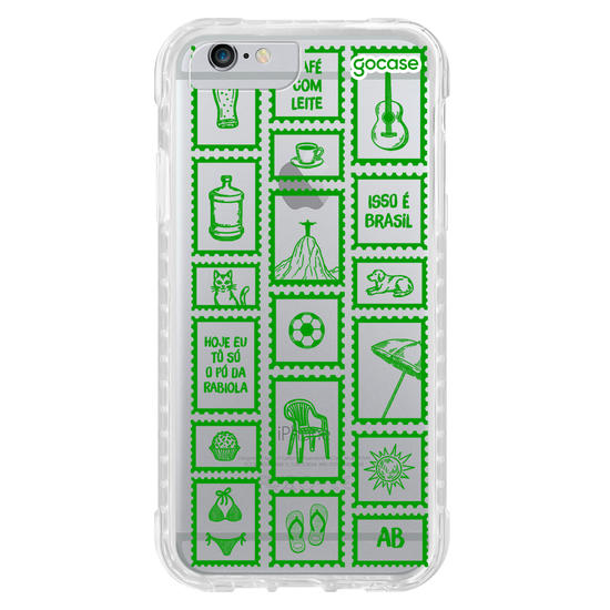 Capinha para celular  Selos Brasilidade Amarelo