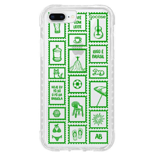 Capinha para celular  Selos Brasilidade Amarelo