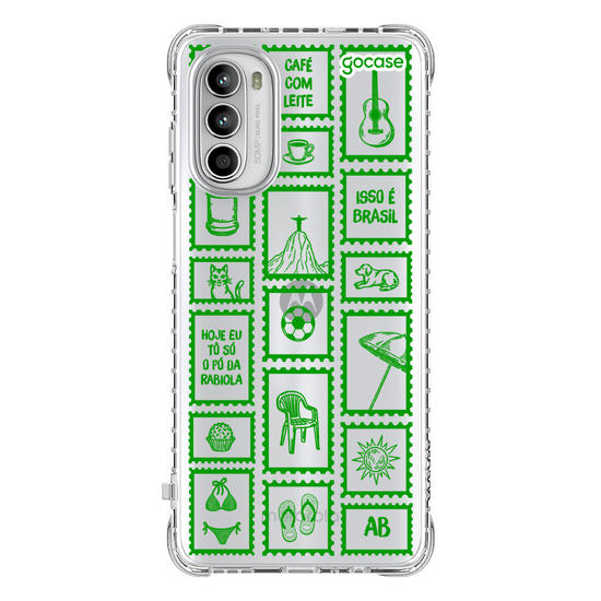 Capinha para celular  Selos Brasilidade Amarelo