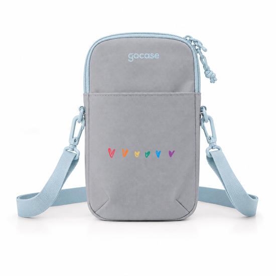  Shoulder Bag - Corações Arco-Íris com Nome