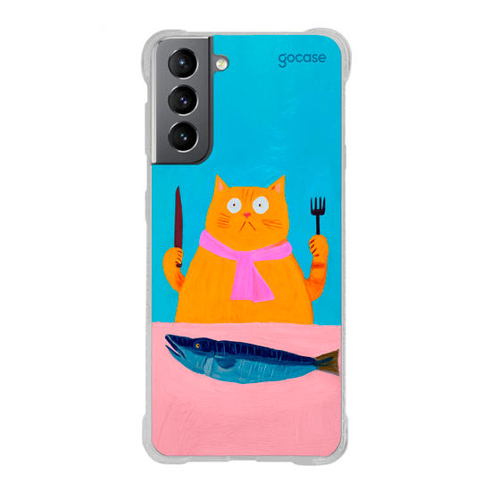 Capinha para celular  Silly Hungry Cat