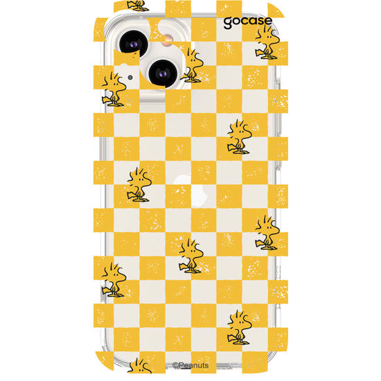 Capinha para celular  Snoopy - Xadrez Yellow