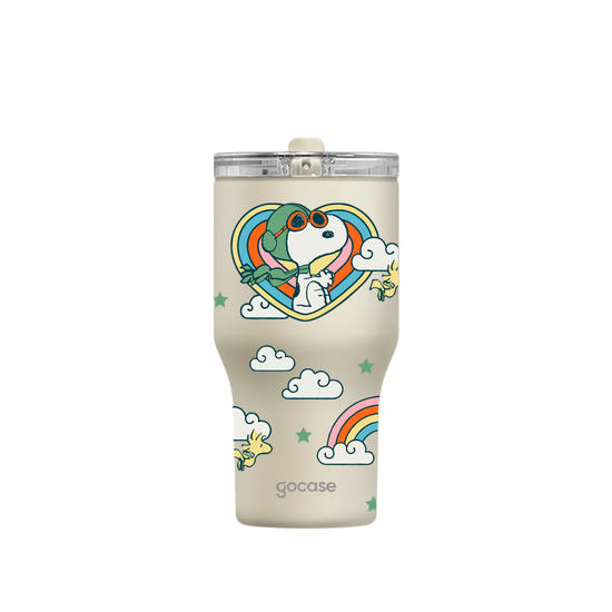 Copo Térmico Daily + Ebook -  Snoopy - Rainbow