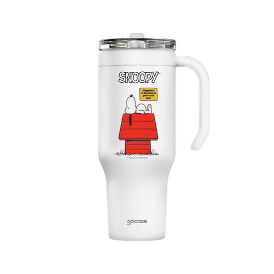 Copo Térmico Life + Ebook -  Snoopy - Happiness is about