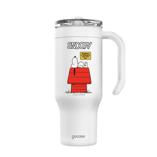 Copo Térmico Life + Ebook -  Snoopy - Happiness is about