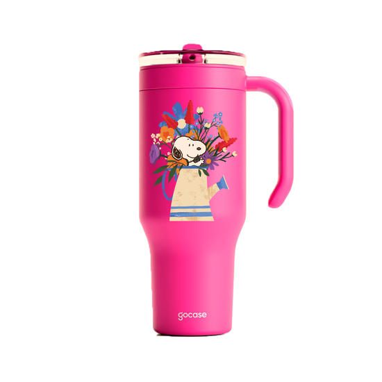 Copo Térmico Life + Ebook -  Snoopy - Jarro de Flores