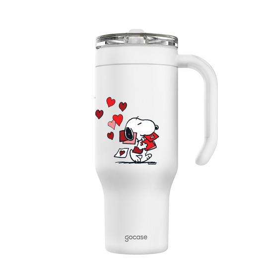 Copo Térmico Life + Ebook - Snoopy - Love Letter