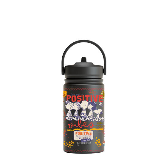 Garrafa Térmica Mini + Ebook - Snoopy Peanuts Positive Vibes