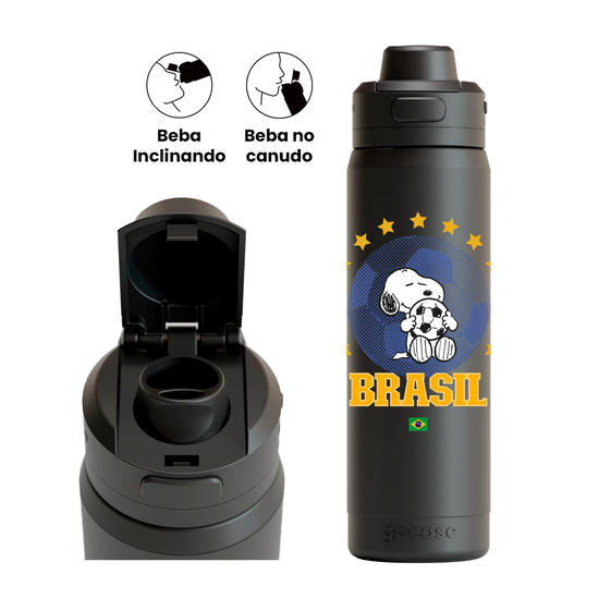 Garrafa Térmica Flip Pro - Snoopy - Brasil