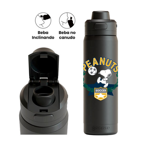 Garrafa Térmica Flip Pro - Snoopy - Emblema de Futebol