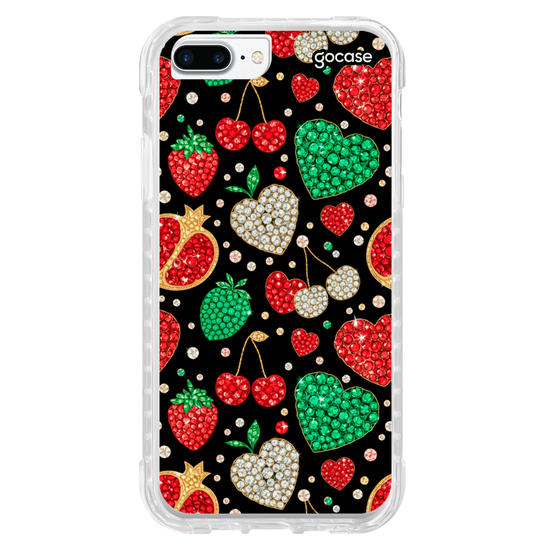 Capinha para celular  Sparkling Fruits and Hearts