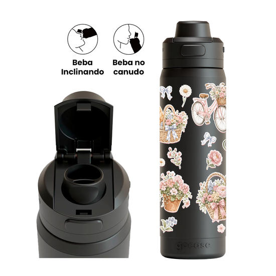 Garrafa Térmica Flip Pro + Ebook - Spring Stickers
