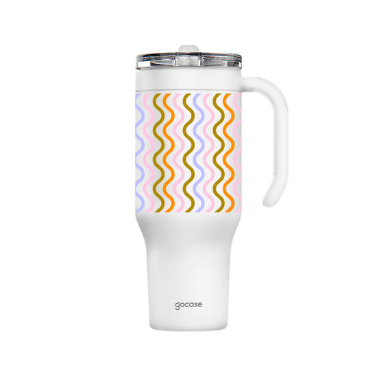 Copo Térmico Life + Ebook - Spring Stipes