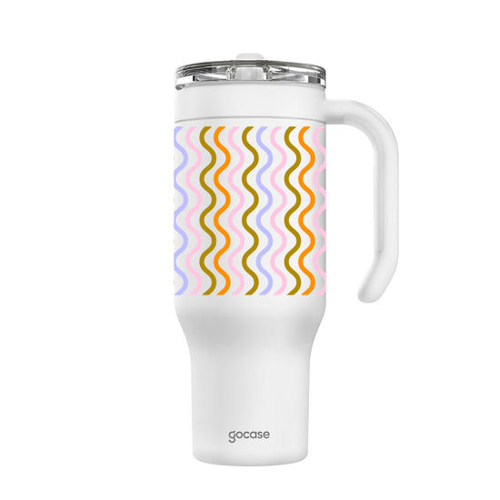 Copo Térmico Life + Ebook - Spring Stipes