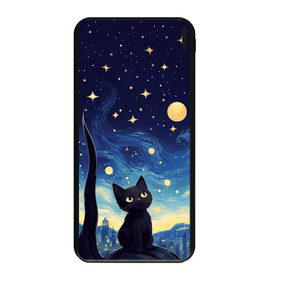 Carregador Portátil Fast Charge -  Gato da Noite Estrelada Carregador Portátil Fast Charge -  Gato da Noite Estrelada