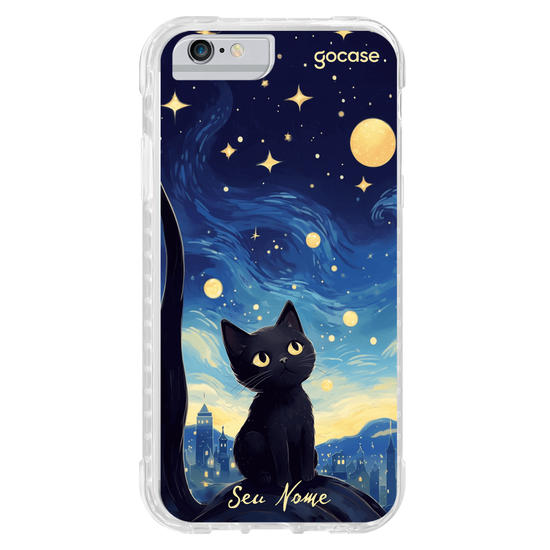 Capinha para celular  Gato da Noite Estrelada