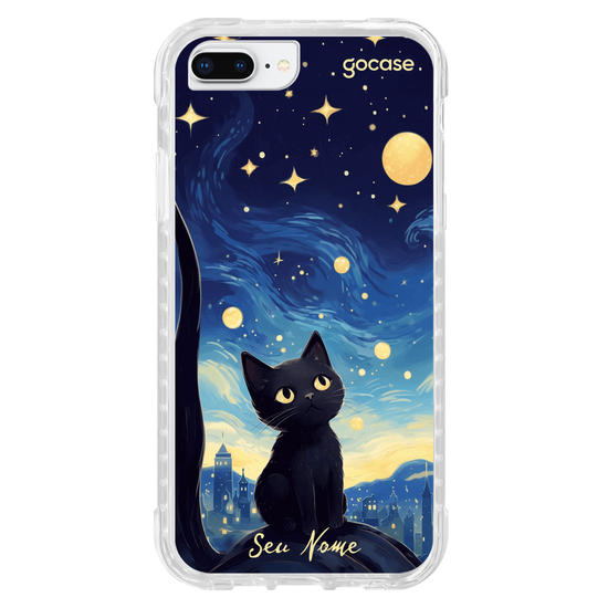 Capinha para celular  Gato da Noite Estrelada