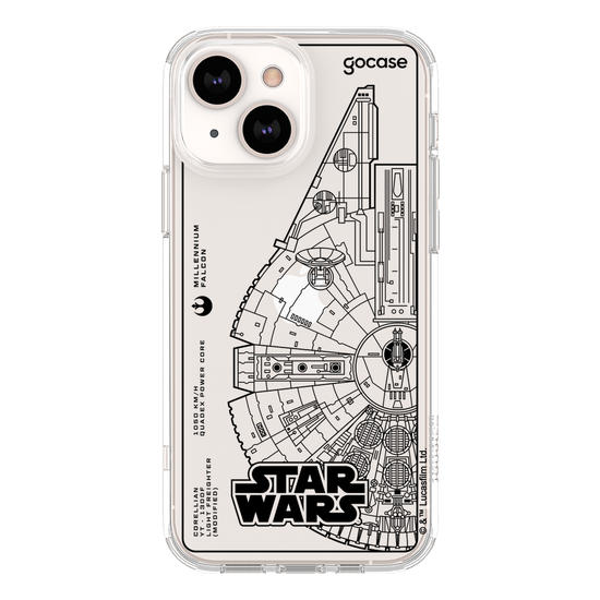 Capinha para celular Star Wars - Lineart Millennium Falcon