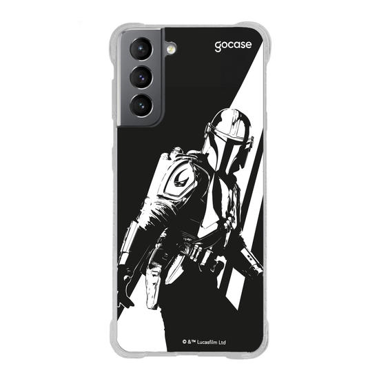 Capinha para celular  O Mandaloriano e Grogu - Black and White