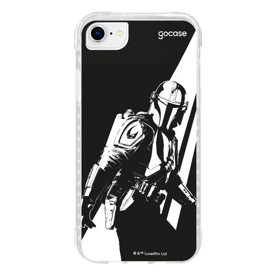 Capinha para celular  O Mandaloriano e Grogu - Black and White