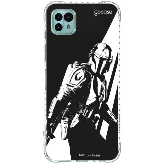 Capinha para celular  O Mandaloriano e Grogu - Black and White