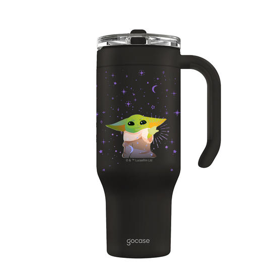 Copo Térmico Life + Ebook -  Star Wars - Yoda com Estrelas