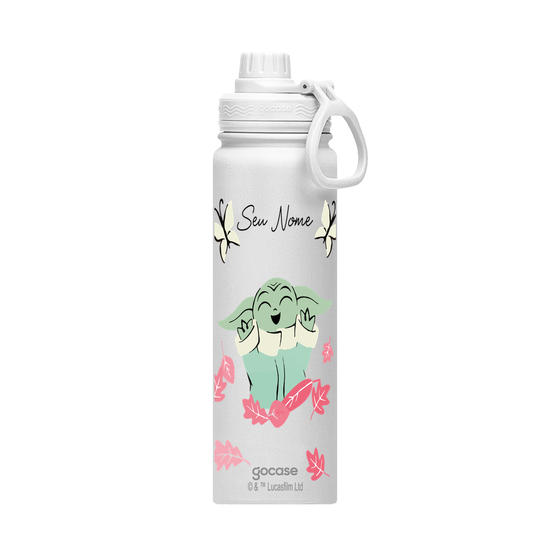 Garrafa Térmica Fresh + Ebook - Baby Yoda Classical Rose
