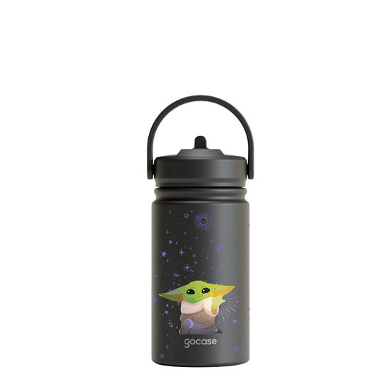 Garrafa Térmica Mini + Ebook - Yoda com Estrelas