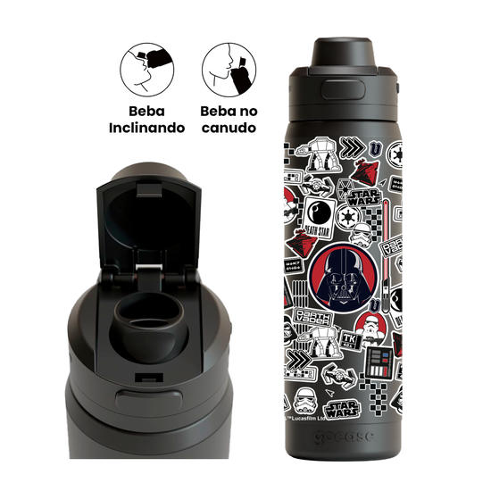 Garrafa Térmica Flip Pro - Star Wars - Darth Vader Stickers