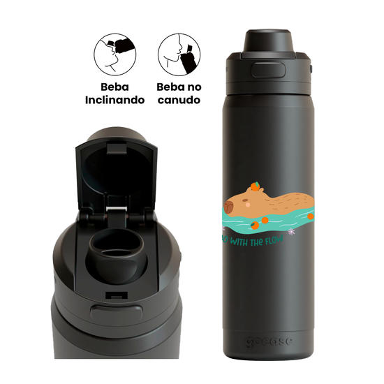 Garrafa Térmica Flip Pro + Ebook - The Flow