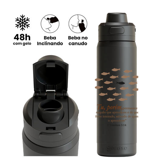Garrafa Térmica Flip Pro - Timóteo Versículo