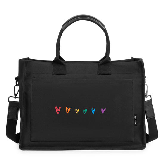  Tote Mini - Corações Arco-Íris com Nome