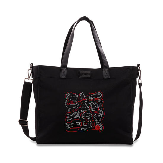 Tote Daily Preta - Gatinhos - Novelo de Lã