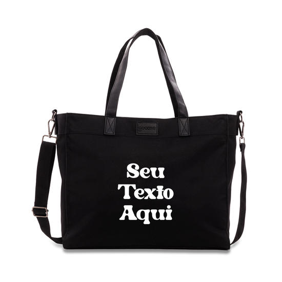 Tote Daily Preta - Personalize Com Sua Frase 1