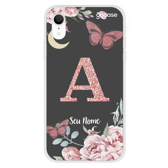 Capinha para celular Inicial Glitter - Rosas Nortunas