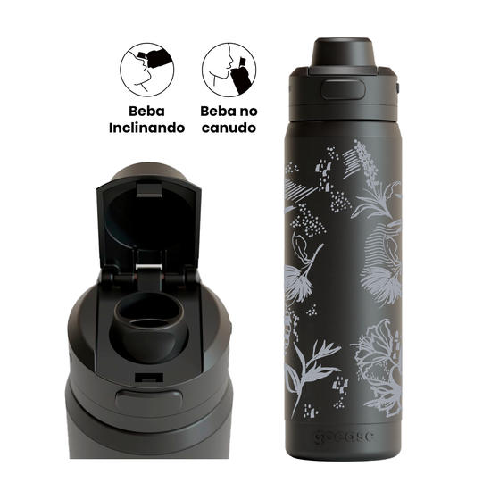 Garrafa Térmica Flip Pro + Ebook -  Tropical Abstrato