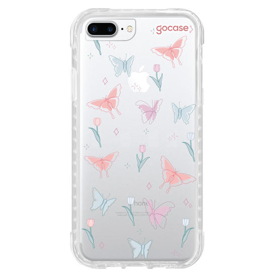 Capinha para celular Capinha Para Celular -  Tulipas e Borboletas