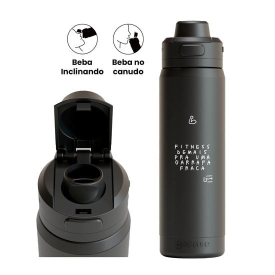 Garrafa Térmica Flip Pro - Um Cartão - Fitness Demais Para uma Garrafa Fraca