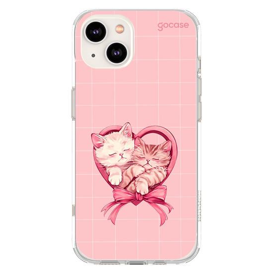 Capinha para celular Valentines Cats - Heart