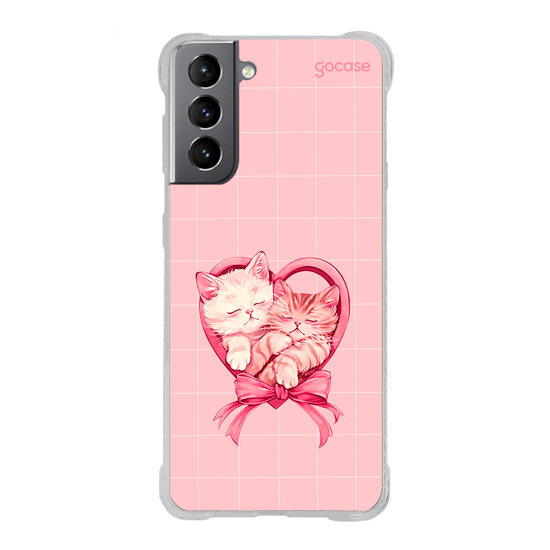 Capinha para celular Valentines Cats - Heart