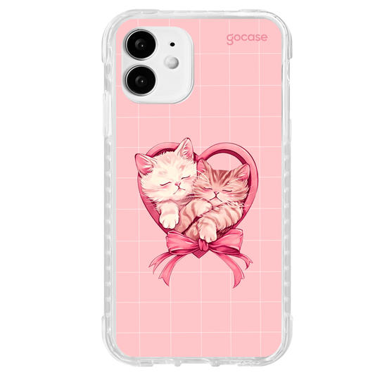 Capinha para celular Valentines Cats - Heart