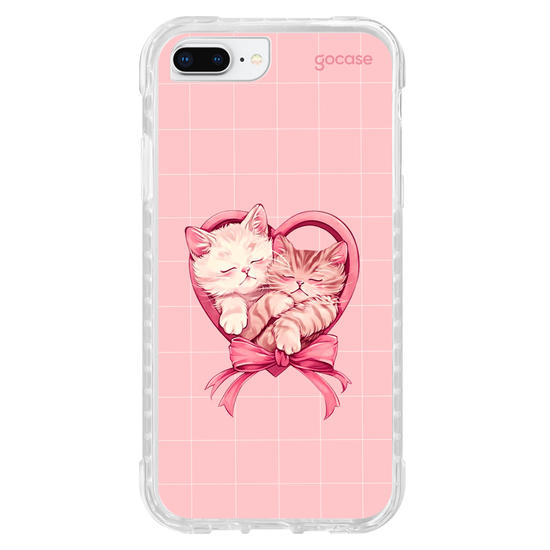 Capinha para celular Valentines Cats - Heart